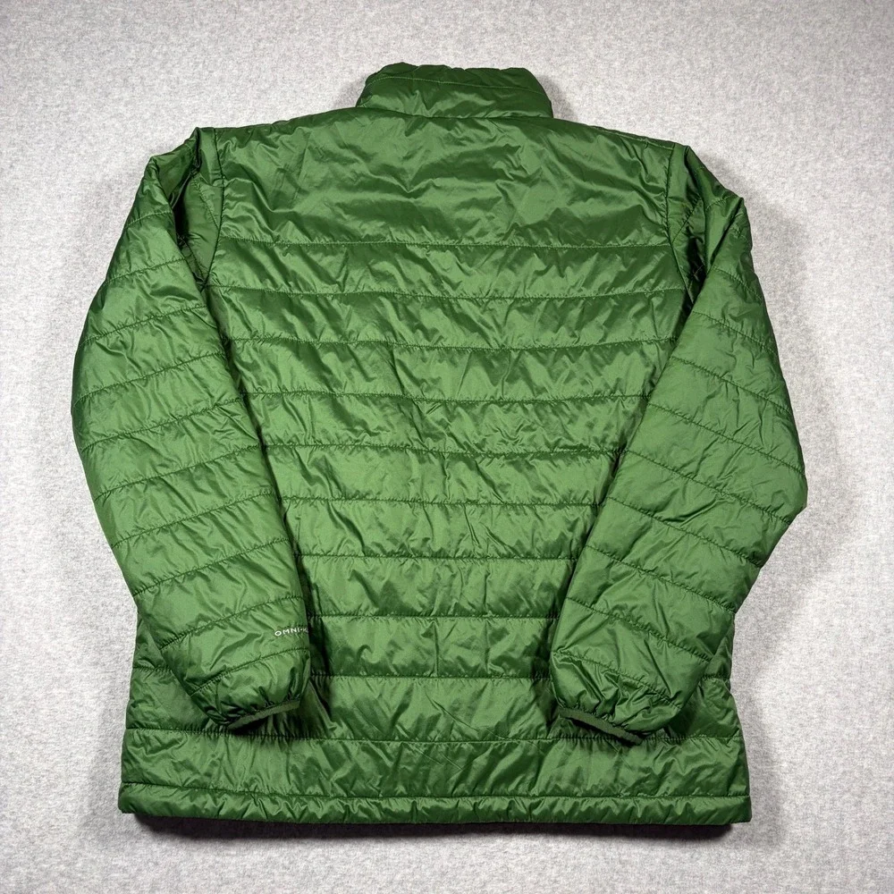 Columbia Puffer Jacket Men's Large Green Omni-Heat Insulated Full Zip 1626061